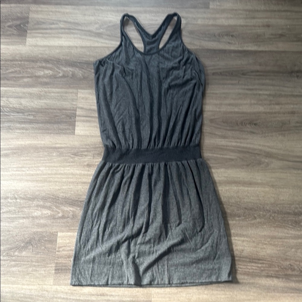 Athleta Gray Sheath Tank Mini Dress Large Stretchy Activewear